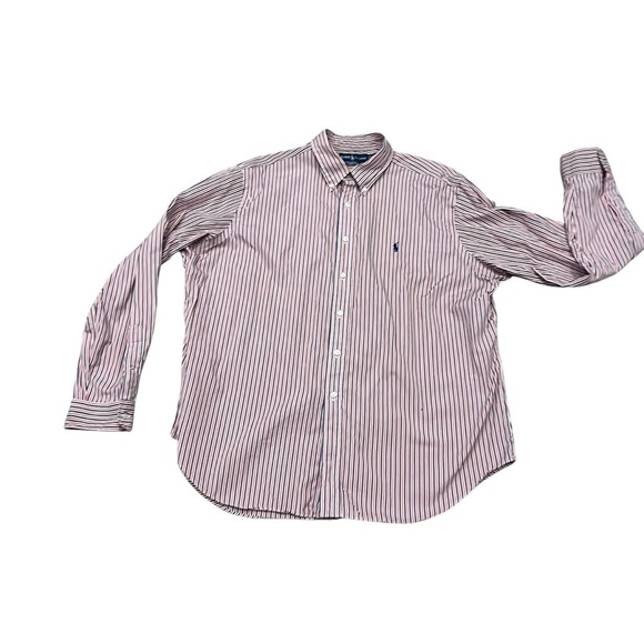 Ralph Lauren Other - Vintage Ralph Lauren Striped Cotton Red Blue Button Down Shirtt XXL